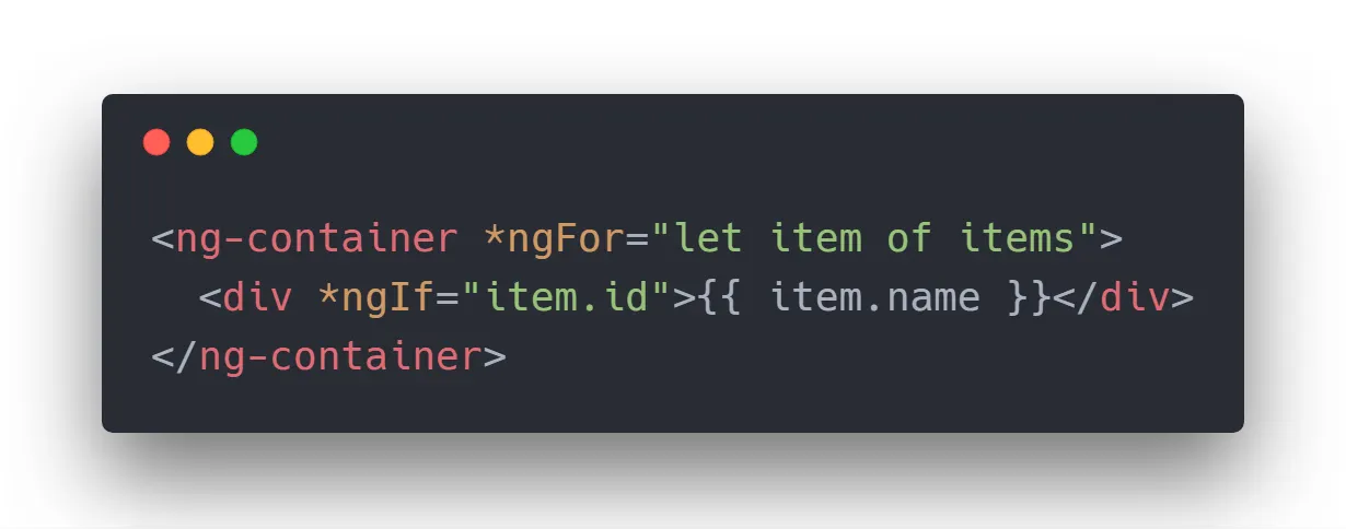 Example 1 with <ng-container>